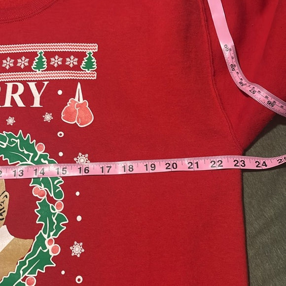 Mike Tyson Merry Chrithmith Jerzees Red Crewneck Sweatshirt size large - Picture 8 of 9